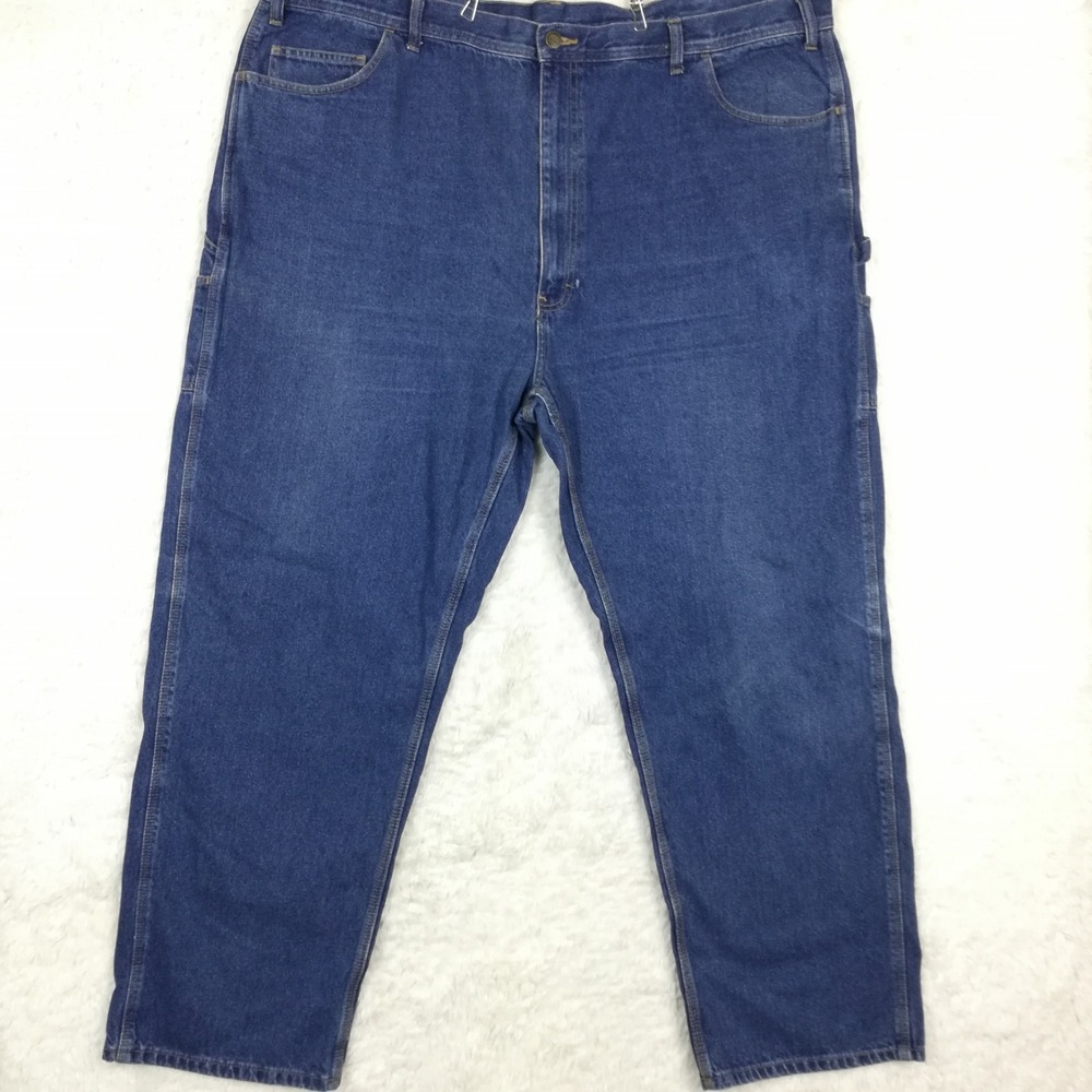 Berne Mens Jeans Carpenter‎ Blue Denim Classic Medium Wash Workwear 50x32